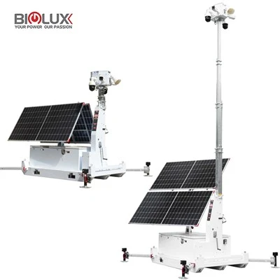 太陽光発電を備えたオフグリッド モバイル セキュリティ タワー-