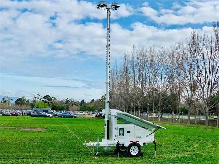 Power Security Mobile Solar Portable Camera Trailer Solar Power Station