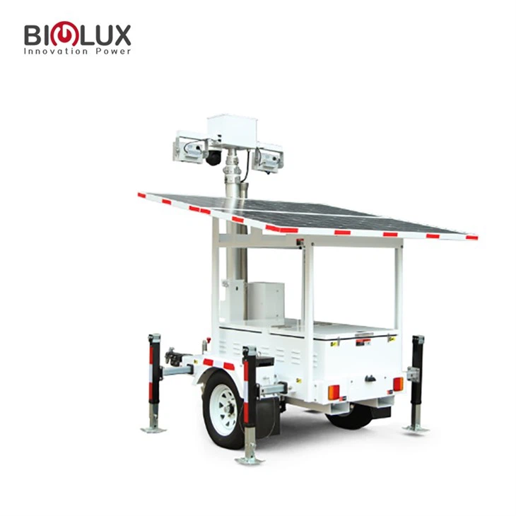 Mobile Solar CCTV Tower With 2*435W Panels