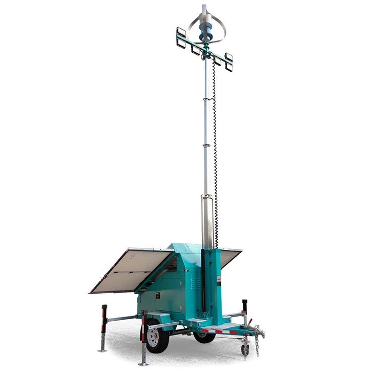 Mobile Solar Light Tower For Construction Site